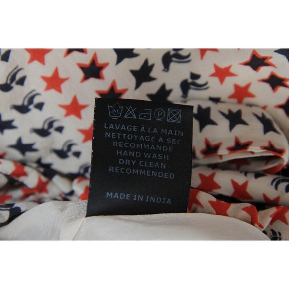 Isabell Marant Etoile Star Bird Print Mel Shorts Size 38 Cream Red Silk - Picture 10 of 11